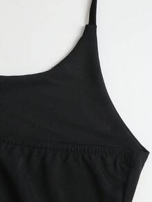 Sweetra 女款春夏新款時尚外出歐美風休閒顯瘦掛脖優雅露背通勤約會百搭黑色長洋裝 - 黑色 - 查看 4