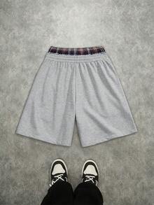 Manfinity EMRG Men's Drawstring Casual Versatile Daily Travel Shorts - Grey - View 2