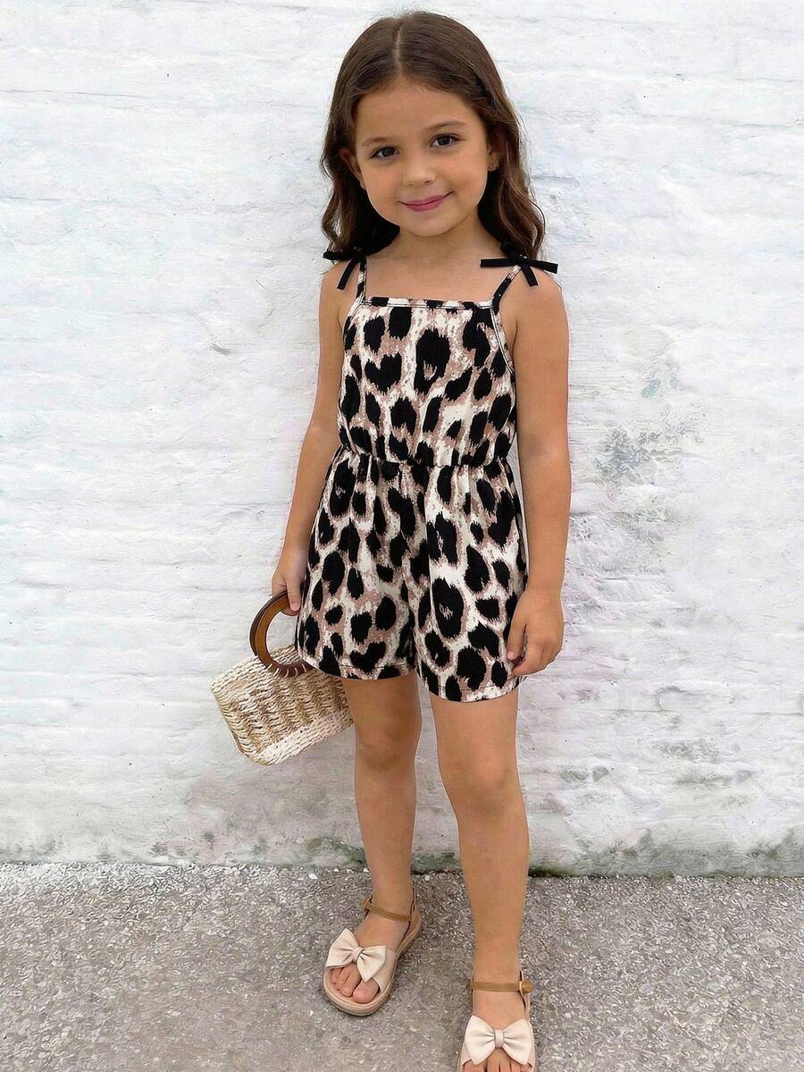 Emery Rose Kids Emery Rose Kids Kids Young Girl Woven Ditsy Floral Camisole Romper - Black - View 1