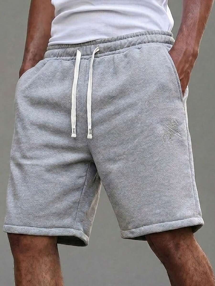 STYNVO Men's Drawstring Waist Pocket Casual Versatile Shorts, Holiday - Grey - View 1