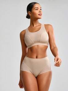 SHAPORA Ladies' Solid Color Shapewear Set - Khaki - View 4
