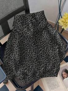 Attitoon Casual Loose Hooded Open Front Sweatshirt Autumn/Winter Leopard Print Pattern - Multicolor - View 2