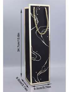 4/12 Wine Gift Bags With Handles, Suitable For Christmas, Weddings, Holiday Parties, Black/White. - Multicolor - View 8
