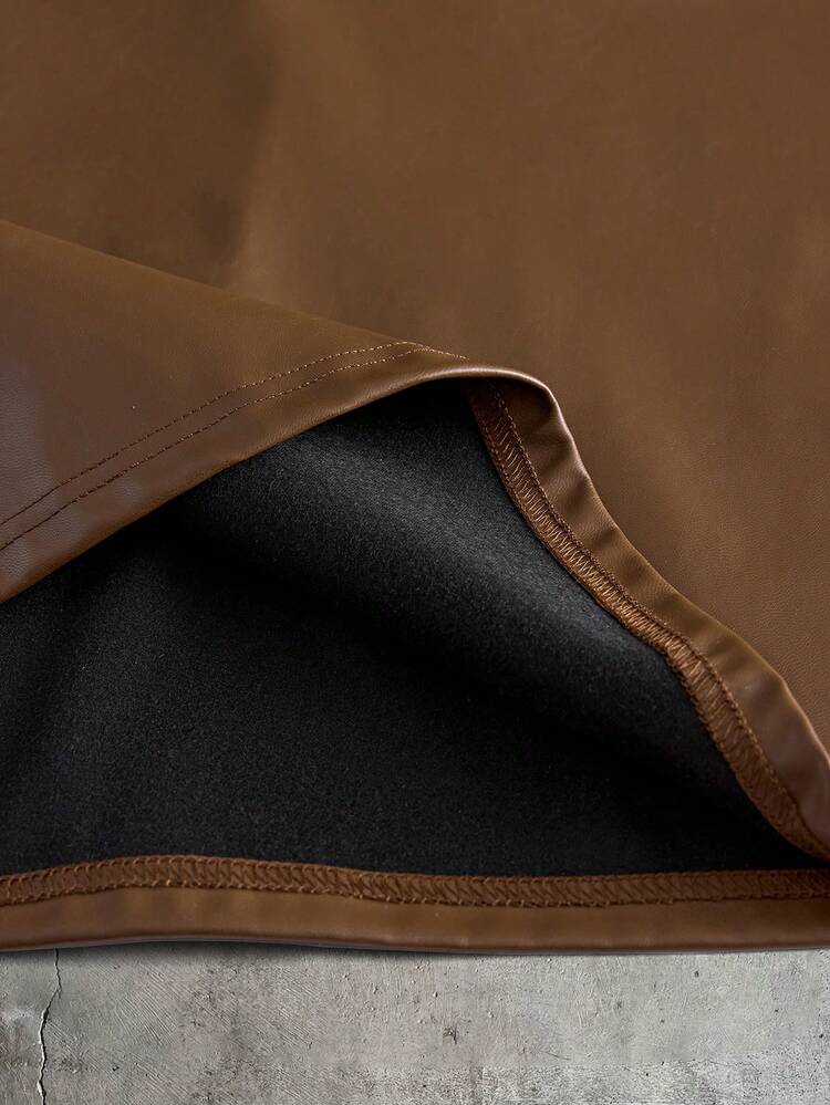 AXEPEAK Camisa polo de moda de verano para hombres con cuello de contraste - Marrón - Añade 6