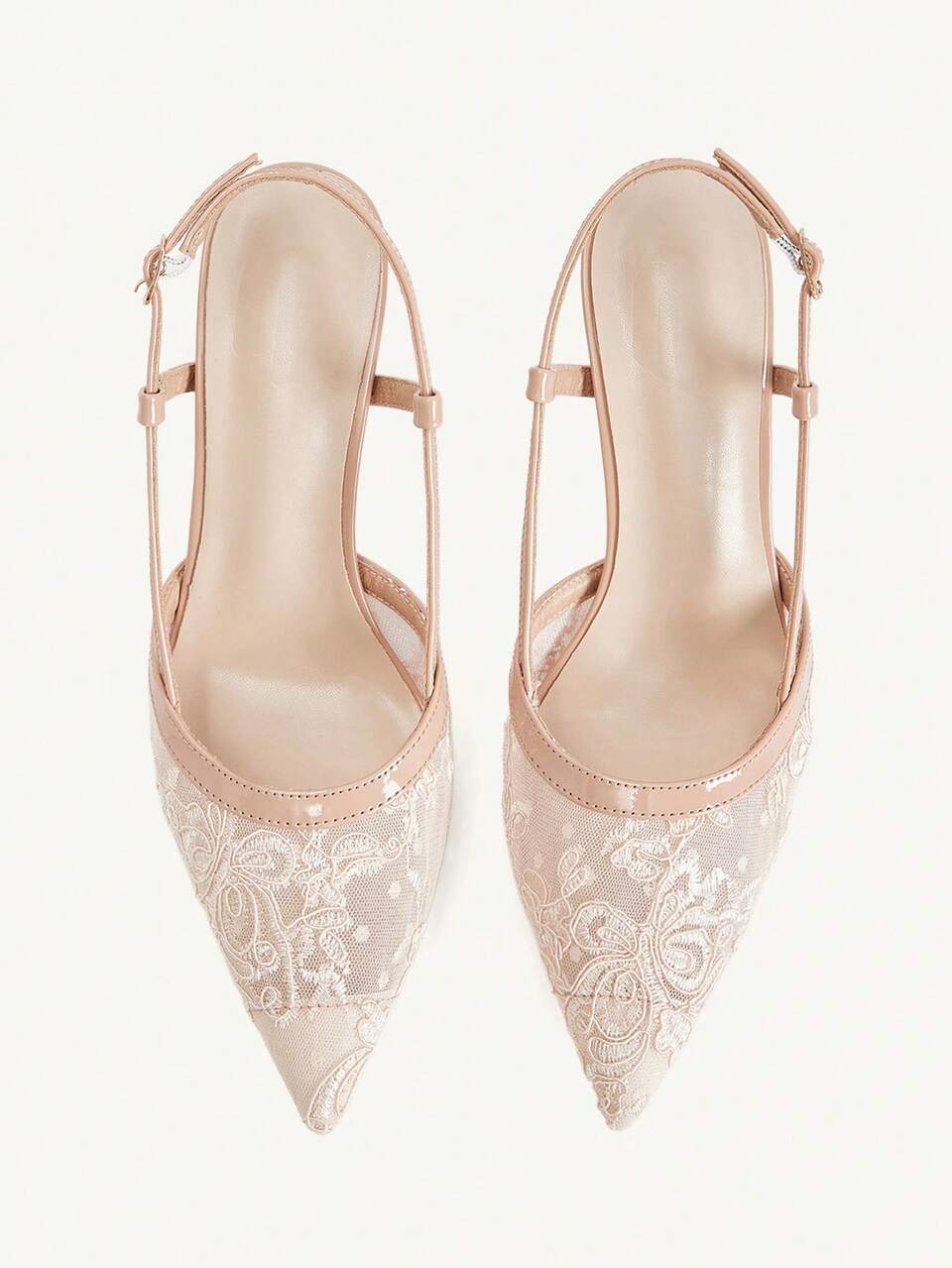 CUCCOO CHICEST Women's Pointed Toe Apricot Lace Mesh Sexy Comfortable Versatile High Heel Pumps, Party Wedding Banquet Fall Shoes