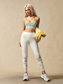 VARSIVA Women's Criss-Cross Hem Design Sports Leggings, Yoga Pants, Summer Legging, Suitable For Tennis Casual Vacation Sports - White - View 7