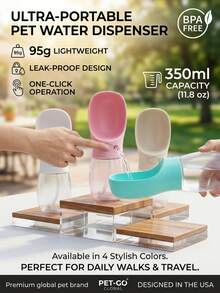PETSIN 550毫升可折叠轻便塑料宠物水瓶，浅蓝色，便携式旅行水碗，适合狗狗，可用于露营、散步和户外活动，宠物用品 - 300ml-500ml - 查看 4