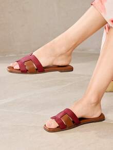 MOTF PREMIUM WOMEN'S COMFORTABLE MINIMALIST CASUAL FLAT SANDALS FOR CHRISTMAS SPRING SHOES - reddish brown - View 6