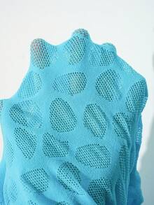 AltCore 1pc Plus Size Sexy Mesh Dress - Baby Blue - View 6