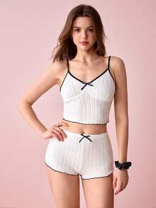Bonmuse 3pcs Solid Color Casual Pajama Set, Fashion For Summer Holiday Season Outfit - Multicolor - View 9