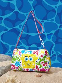 SpongeBob SquarePants | SHEIN A Single Armpit Bag Is Suitable For College Students, Shopping, Festival PT, And Dinner Parties. - Burgundy - View 1