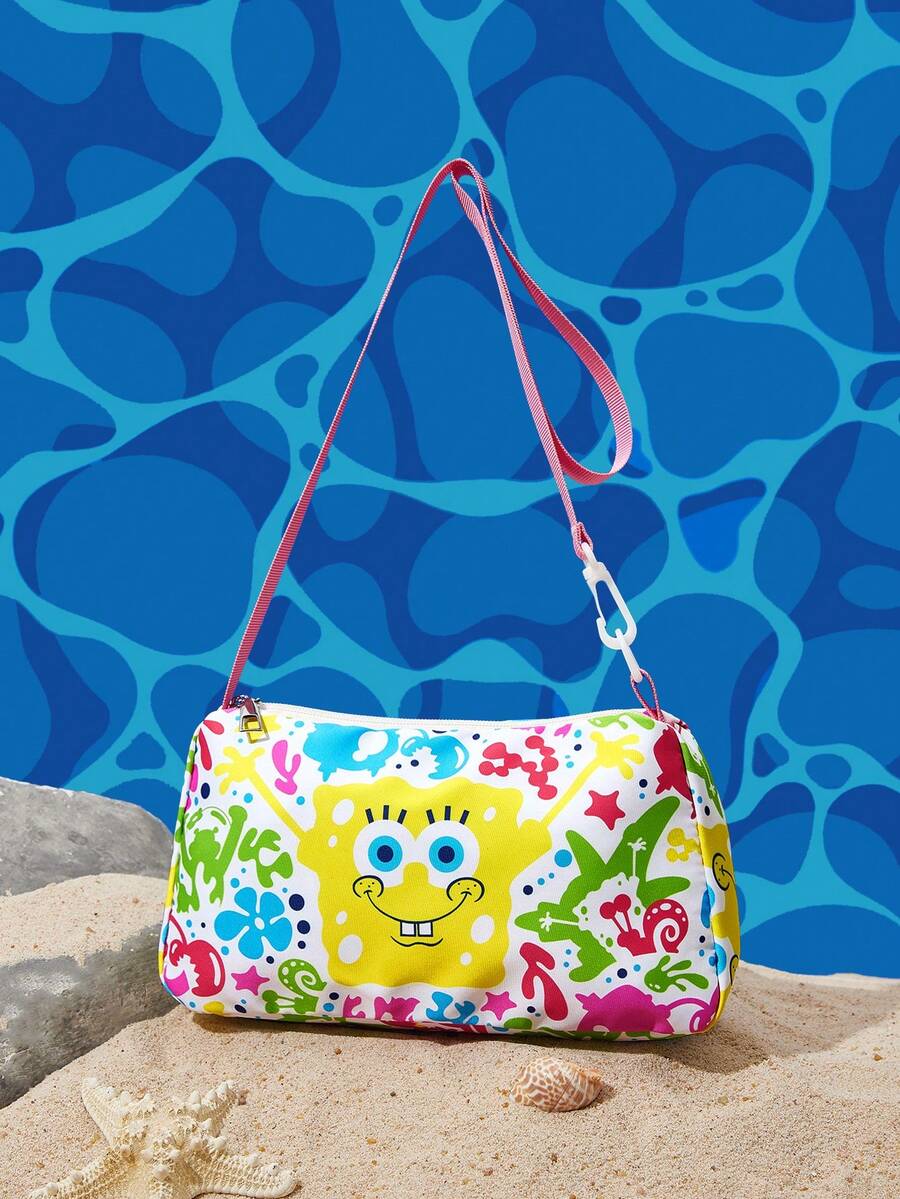 SpongeBob SquarePants | SHEIN A Single Armpit Bag Is Suitable For College Students, Shopping, Festival PT, And Dinner Parties. - Burgundy - View 1