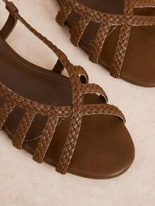 Rosivie Women's Shoes Summer Fashion Casual Versatile Flat Sandals - Coffee Brown - View 6