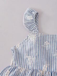 SHEIN 青少年女孩休閒度假黃色修身細肩帶背心上衣，柔軟舒適時尚設計，適合度假、旅行、外出、校園日常及多種場合，春/夏季 - 藍色 - 查看 8