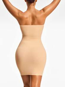 SHAPORA Seamless Shapewear Slip Dress Body Shaper Bust& Butt Lifter Tummy Waist Thigh Control - Beige - View 2
