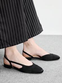 MOTF PREMIUM TWO TONE COMFORTABLE WOMEN FLAT LOAFERS, FOR NEW YEAR HOLIDAY, SPRING SHOES SPRING BREAK EASTER FOR CHRISTMAS - Satin Black - View 6