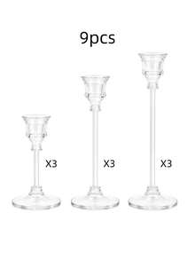 3/6/9/12Pcs Acrylic Candlestick,Romantic Tabletop Decorations, Suitable For New Year's, Valentine's Day, Weddings, And Banquet Center Decorations, Home And Hotel Decorations, And Birthday Gifts. - one-size - View 7