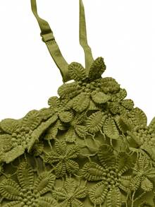 Rometta Plus Size Lace Camisole Camisole Rave Cocktail Olive Green Summer Sexy - Olive Green - View 5