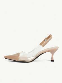 CUCCOO CHICEST Women's Red Pointed Toe Splicing Transparent High Heel Pumps Spring Shoes Spring Break Easter Prom Heels For Christmas Valentine's Day - Bright apricot - View 6