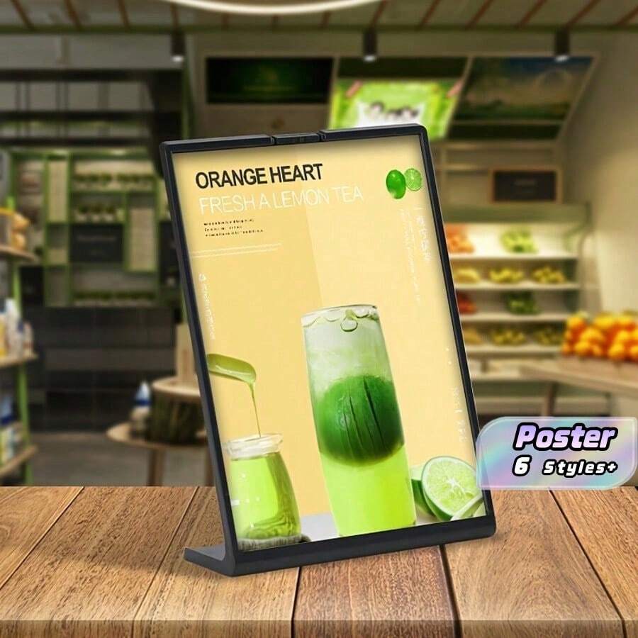 1pc L-Shaped Display Stands - Durable Plastic,A4/A5/A6 Size For Menus, Posters & Photos - PerfectFor Coffee Shops, Weddings, Supermarkets - multicolor - View 1