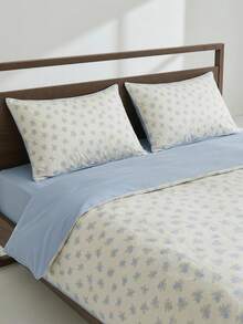 Veyra Day 3pcs Polyester Simple Retro Bow Print, Boys And Girls' Dormitory Bedding, Dormitory Dress-Up Flower Bedding Set, Zipper Closure, Suitable For All Seasons, Soft, Skin-Friendly And Breathable, Suitable For Dormitory Bed, Single Bed, Double Bed, King-Size Bed, Bedroom Bed Quilt Cover Set, Can Be Quickly Machine Washed (Including One Quilt Cover, Two Pillowcases, Excluding Inner Core) - Multicolor - View 9
