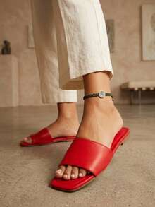 Sandalias Lisas – ¡Camina y Destaca! - Rojo - Ver 2