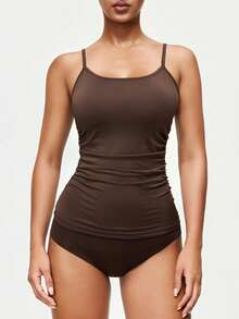 SHEIN Set de 3 camisetas de tirantes de unicolor casual para mujer, ropa de estar en casa - Multicolor - Ver 1