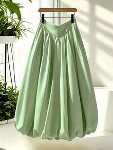 GlowEve Women's A-Line Beach Bubble Skirt, Casual Vacation - Green - View 6