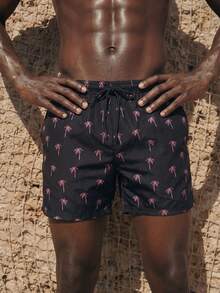 Palasendo Men's Casual Beach Shorts, Minimalist Fashion, Everyday Wear, Hawaiian, Holiday - Multicolor - View 6