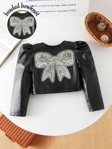 1pc Girls' Short Cool Zipper Shirt Long Sleeve Jacket, Perfect For Travel, Streetwear, Parties, Music Festivals, School And Any Occasion - Black - View 2