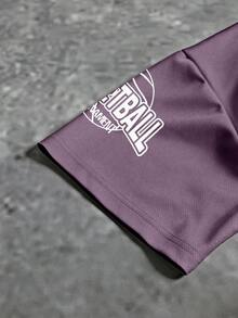 Gym Rark Men's Letter Print Crew Neck Short Sleeve Sports T-Shirt, Gym - Purple - View 5