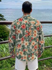 DAZY 寬鬆版型全幅花卉印花度假風長袖男士襯衫 夏季 - 彩色 - 查看 2