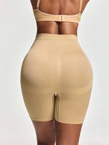 SHAPORA Calcinha modeladora feminina de cintura alta, alta elasticidade, respirável e confortável com acabamento em renda - Damasco - Ver 3