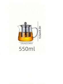 A High-Borosilicate Heat-Resistant Glass Teapot With A Stainless Steel Strainer, Suitable For Home, Kung Fu Tea, Family, Restaurant, Camping, And Office. Heat-Resistant Teapot, Triangular Teapot That Can Be Heated Directly On An Open Flame And Frozen In The Refrigerator. - Transparent 1 - View 12