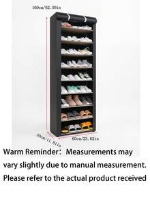 1pc Multi-Layer Dustproof Shoe Rack, No Installation Required, Non-Woven Fabric Shoe Cabinet, Space-Saving, Suitable For Dormitory Entrances. - Multicolor - View 6