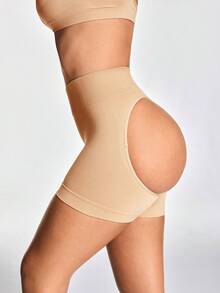 SHAPORA Women's High Waist Casual Shaping Boyshort Panties - Beige - View 5