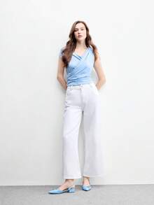 CUCCOO BIZCHIC 優雅藍色金屬尖頭扣帶厚底平底鞋，適合女性，舒適低跟款式，適用於辦公室、婚禮、派對以及春夏鞋款 - 藍色. - 查看 3