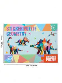 MINKOJA Set Puzzle Stiker Geometris, 5 Tema Hewan Dinosaurus Lautan Lalu Lintas Buah, Kit Kerajinan Stiker Bentuk Pencocokan Angka, Mainan Aktivitas Edukasi Motorik Halus Montessori, Hadiah Pembelajaran untuk Anak Laki-laki Perempuan Usia 3+ - MultiWarna - View 13