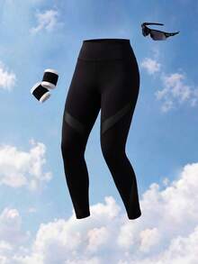 Cheerettes 大尺碼女款百搭運動緊身褲 - 黑色 - 查看 1