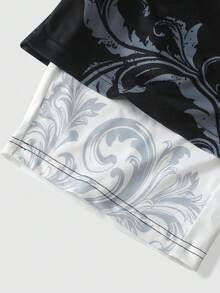 ROMWE MEN Anime Men's 2 In 1 Dragon Print Sports Basketball Shorts, Suitable For Daily Wear In Spring And Summer - Black - View 6