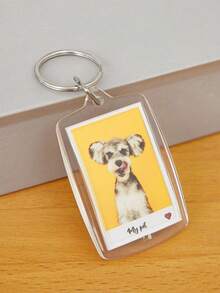 Custom 1PC Photo And Text Keychain, Personalized Acrylic Keychain, Custom Couple Keychain Photo Key Ring, Customized Logo Keychain For Birthday Gift - Multicolor - View 25