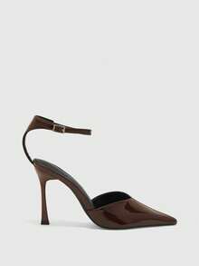 CUCCOO BIZCHIC High-End Brown Buckle Pointed Toe With Thin Heel Women's Shoes, Versatile For Party Commuting - Brown - View 2