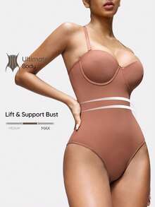 SHAPORA Women's Solid Color Camisole, Fashionable Shapewear - Rust Brown - View 1
