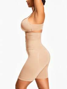 SHAPORA Women's Solid Color High Waist Slim Fit Tummy Control Shapewear Bottom - Beige - View 5