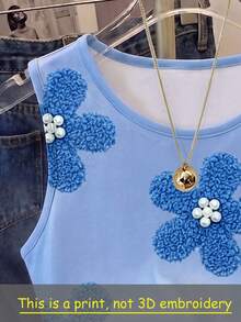 SHEIN 女士短款背心，花卉图案，适合时尚通勤 - 彩色 - 查看 4