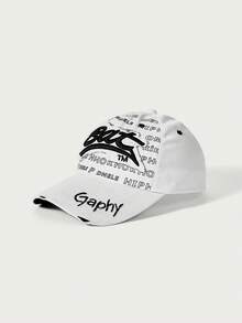 Glisma 1pc Outdoor Couple Hip Hop Baseball Cap, Sun Protection Snapback Hat With BAT, GAPHY, GRAPHY Embroidery, Fashionable Casual Contrast Color Design - Multicolor - View 10
