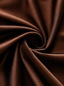 GlowEve Women's Elegant Sexy Coffee Brown Satin Glossy High Stretch Knit Cami Mini Dress, V Neck Spaghetti Strap Ruched Wrap Bodycon Party Date Night Summer - Brown - View 4