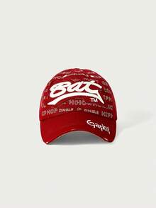 Glisma 1pc Outdoor Couple Hip Hop Baseball Cap, Sun Protection Snapback Hat With BAT, GAPHY, GRAPHY Embroidery, Fashionable Casual Contrast Color Design - Multicolor - View 16