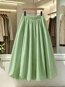 GlowEve Women's A-Line Beach Bubble Skirt, Casual Vacation - Green - View 2