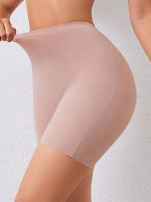 SHAPORA Solid Color High Waist Seamless Shapewear Shorts - Baby Pink - View 5